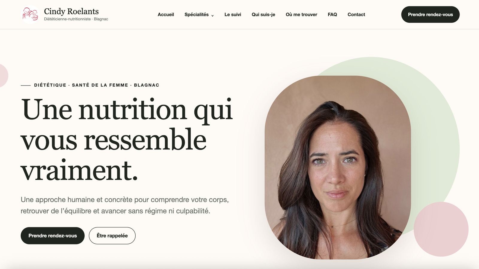 Capture du site cindy-roelants.fr